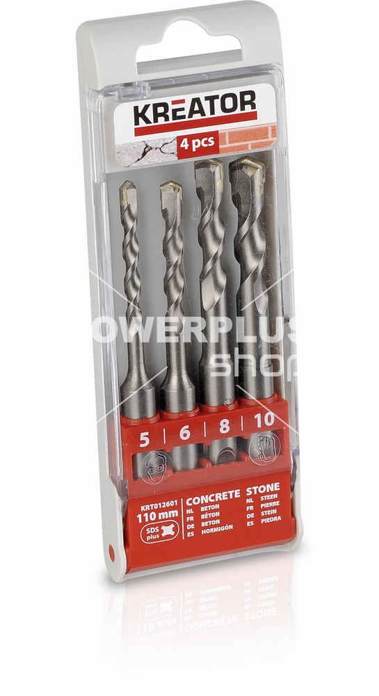(obrázek pro) KRT012601 - 4 ks SDS plus Vrtáků 5-6-8-10 x 110 mm
