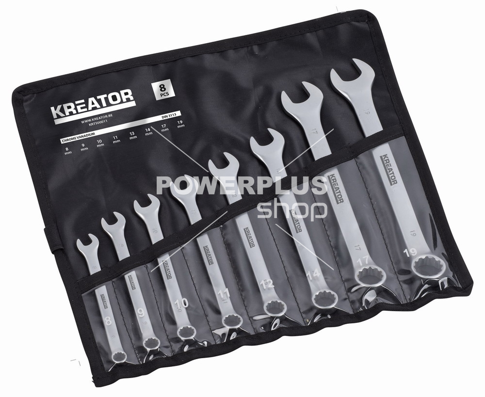 (obrázek pro) KRT500011 - Sada klíčů očko/otevřený 8-19mm 8ks v kapse