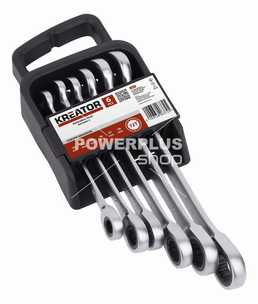 (obrázek pro) KRT500013 - Sada klíčů otevřený/očko-ráčnový 6ks