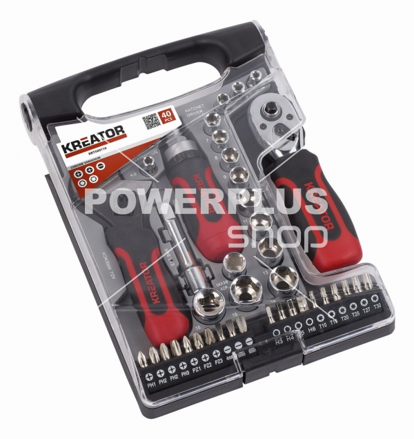 KRT500116 - Ráčnová sada 40ks 1/4" ,  3/8"