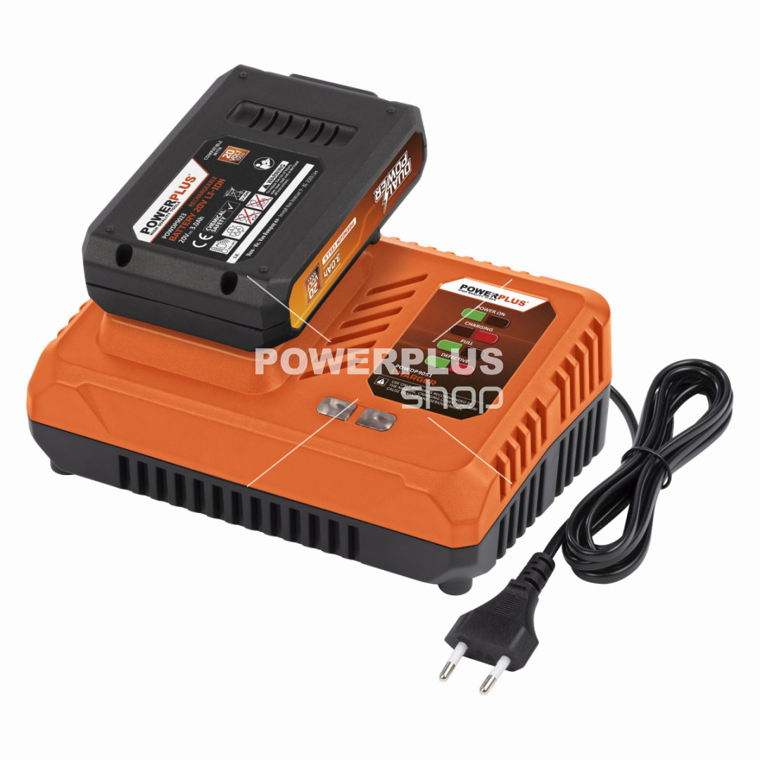 Modální Další obrázky pro POWDP9063 - Nabíječka 20V/40V  plus  Baterie 20V LI-ION 3,0Ah