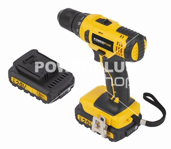 POWX00435 - Aku šroubovák / vrtačka 20V LI-ION 2BAT