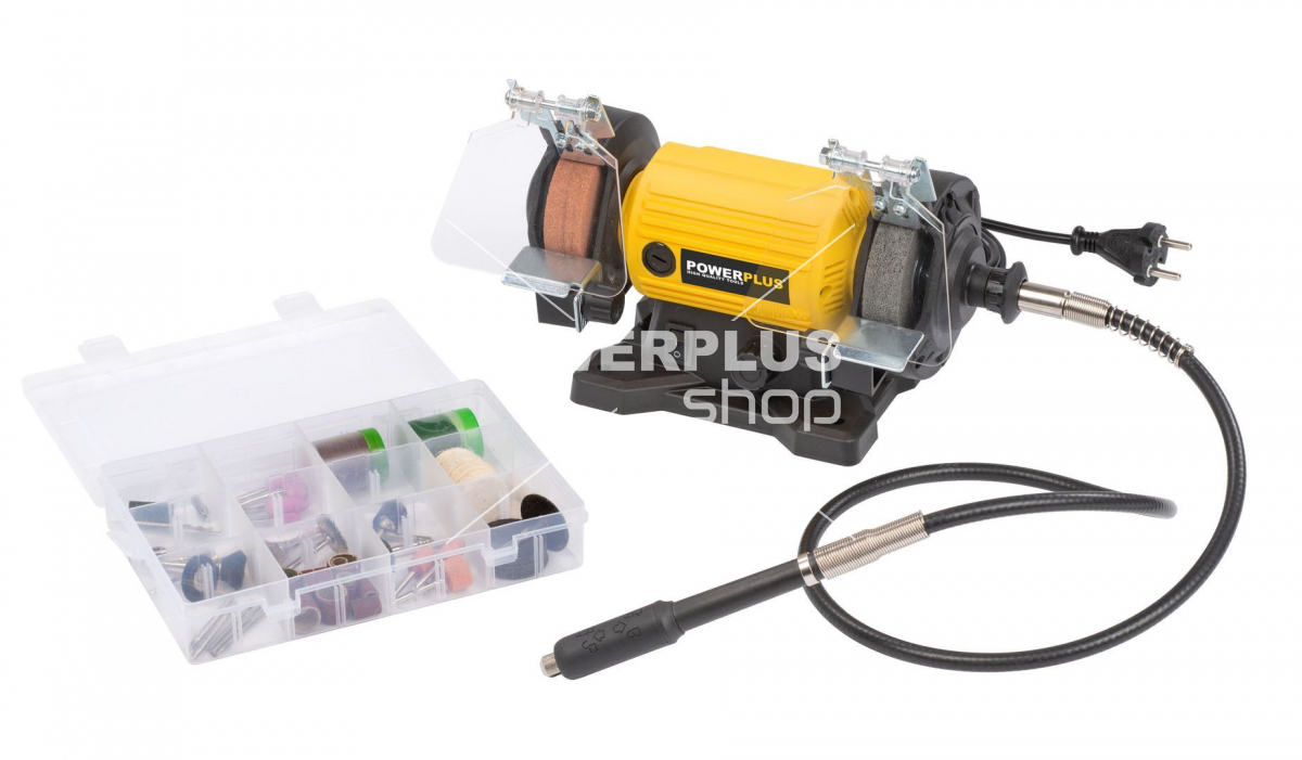 POWX1280 - Dvoukotoučová bruska s flexibilní hřídelí 120W