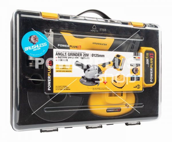 POWXB20050 - Aku úhlová bruska 125mm 20V